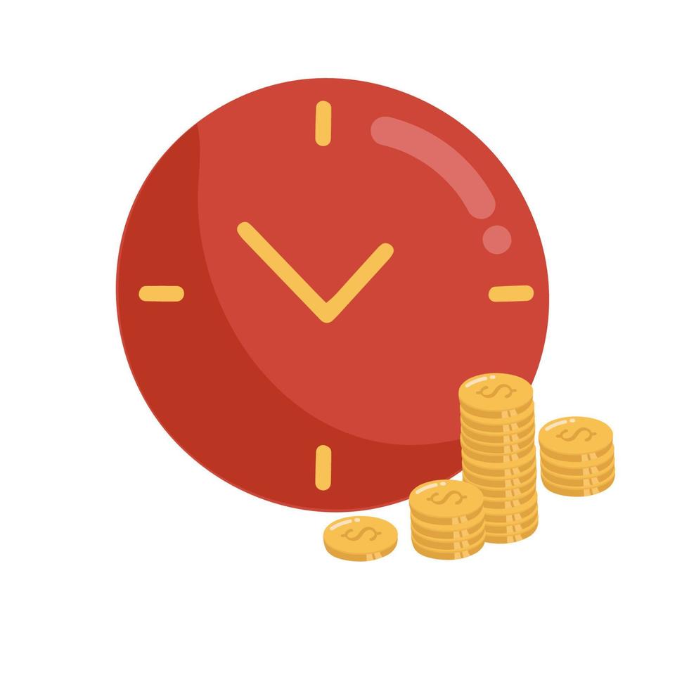 Concept save time, Money saving. Times is money. Business and management, time is money, financial investments in stock market future income growth, Time management planning, Deadline vector