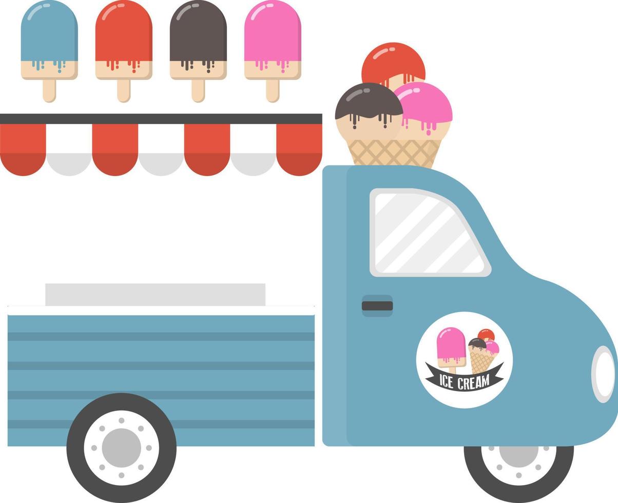 mobile ice cream shop vector