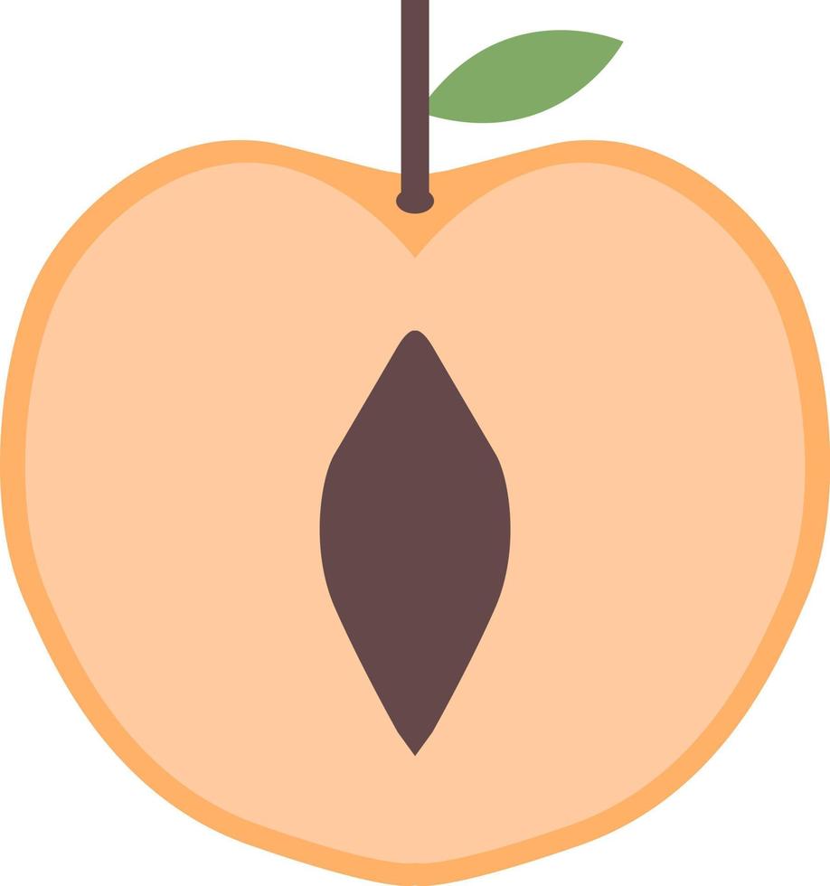 Peach icon, flat illustration vector