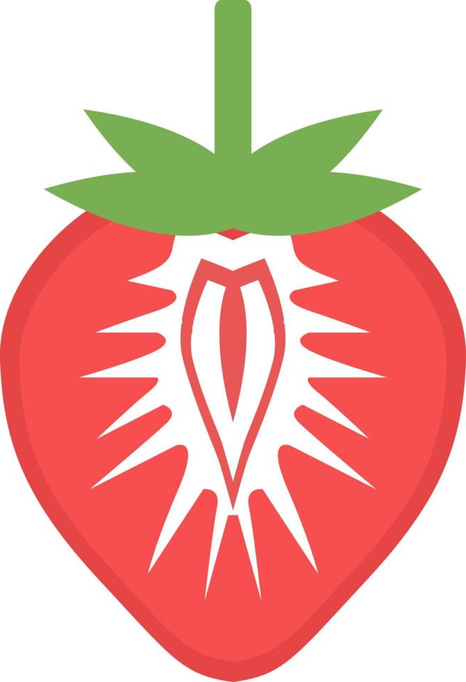 icono de fresa, ilustración plana vector