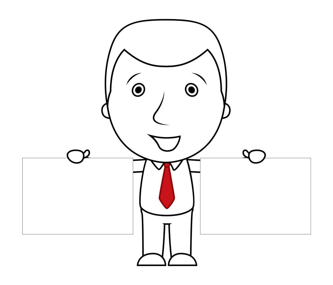 expressed cartoon businessman, character illustration potrait vector