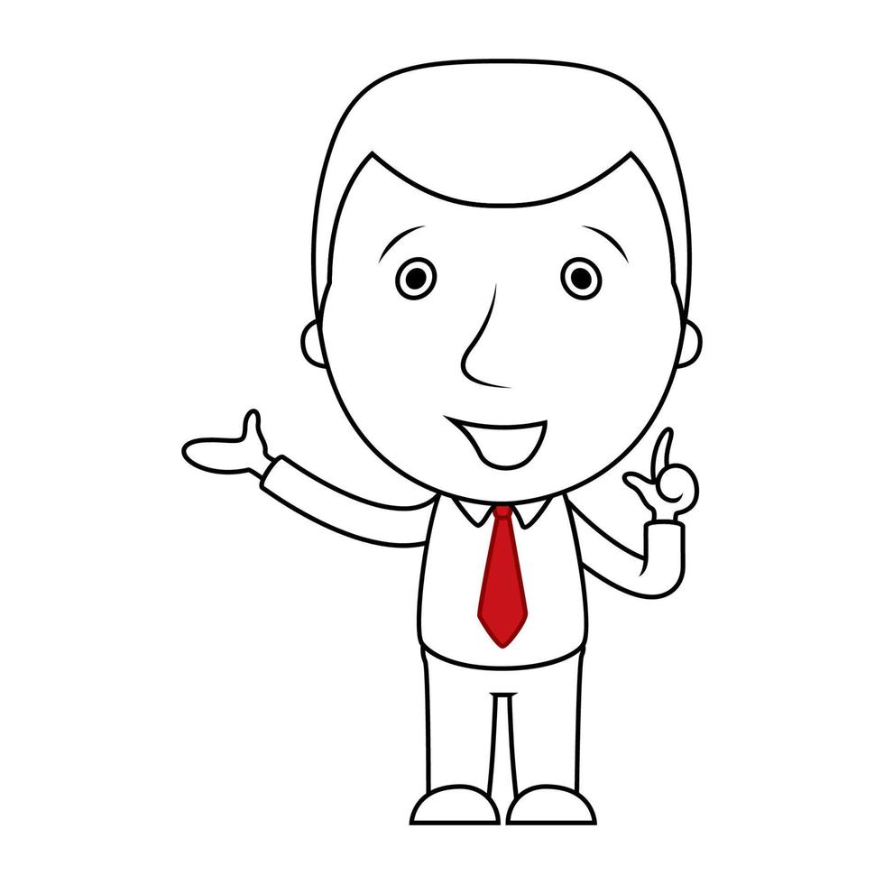 expressed cartoon businessman, character illustration potrait vector