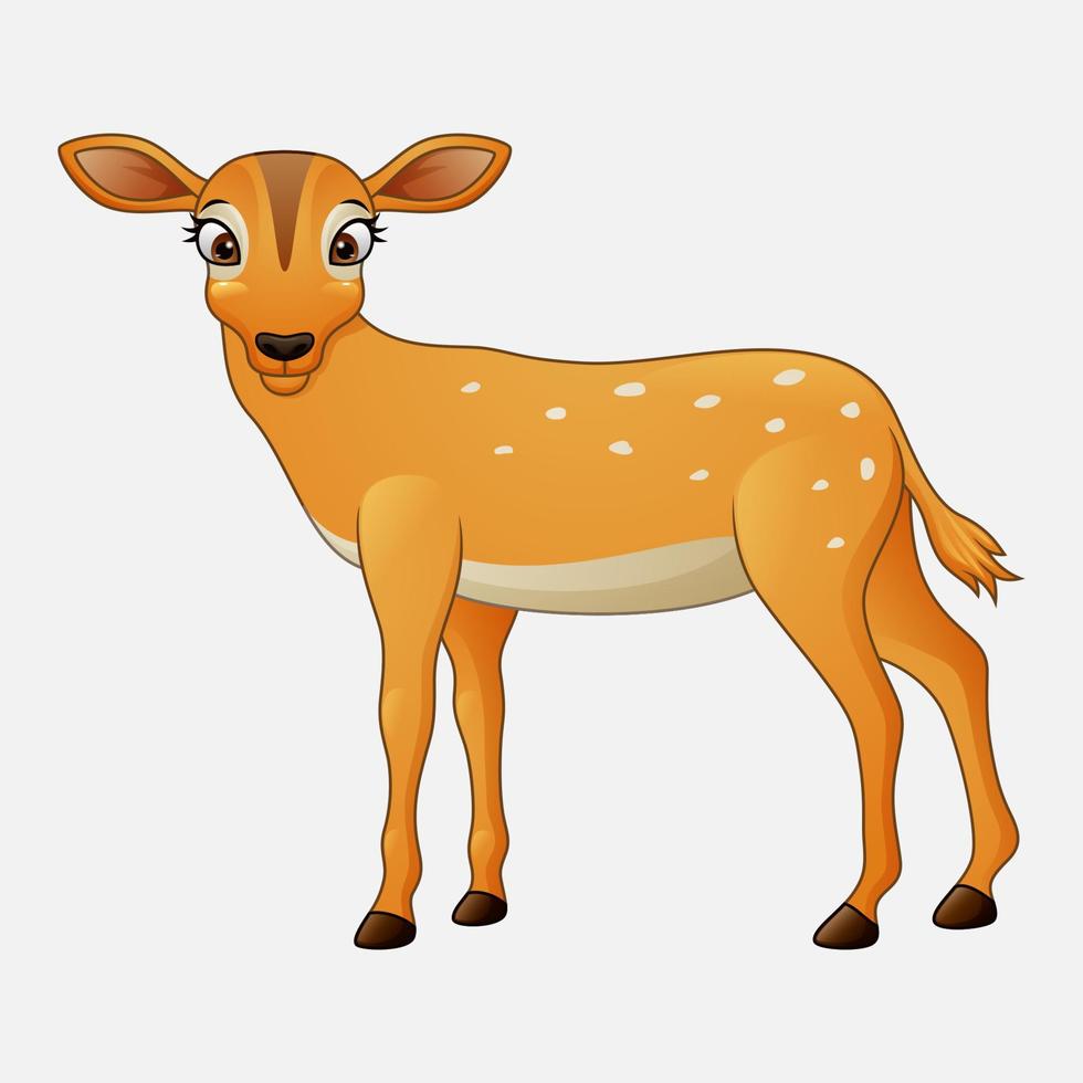 Cartoon funny deer on white background vector