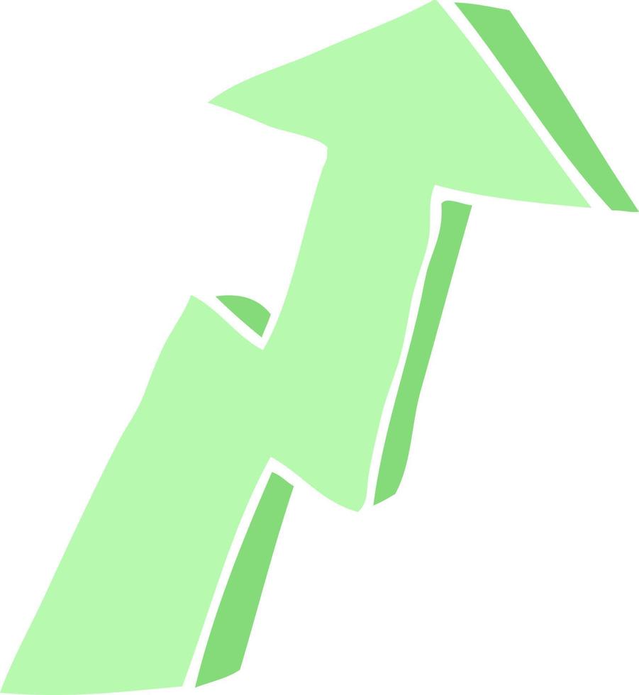 flat color illustration cartoon business growth arrow vector