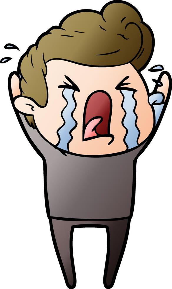 cartoon crying man vector