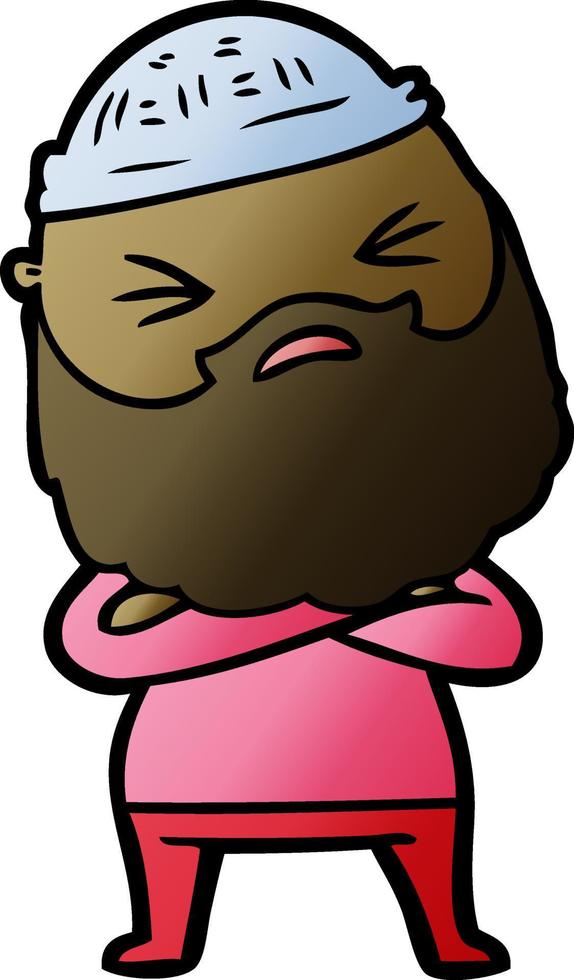 cartoon man with beard vector