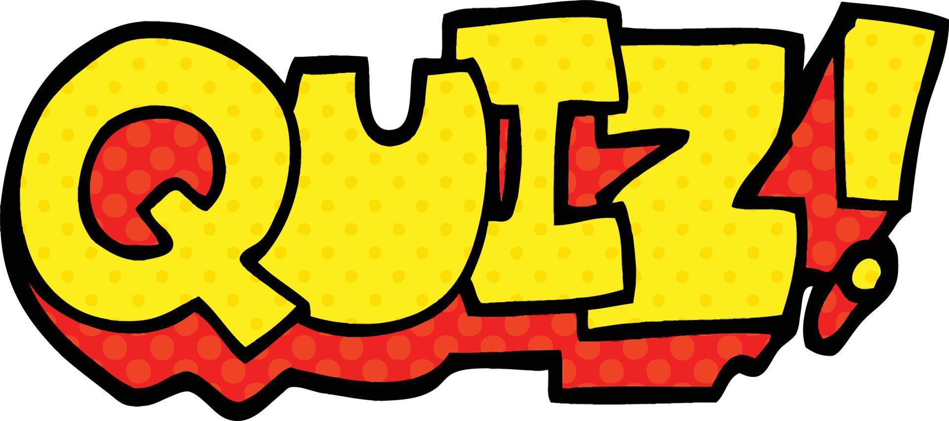 comic book style cartoon word quiz vector