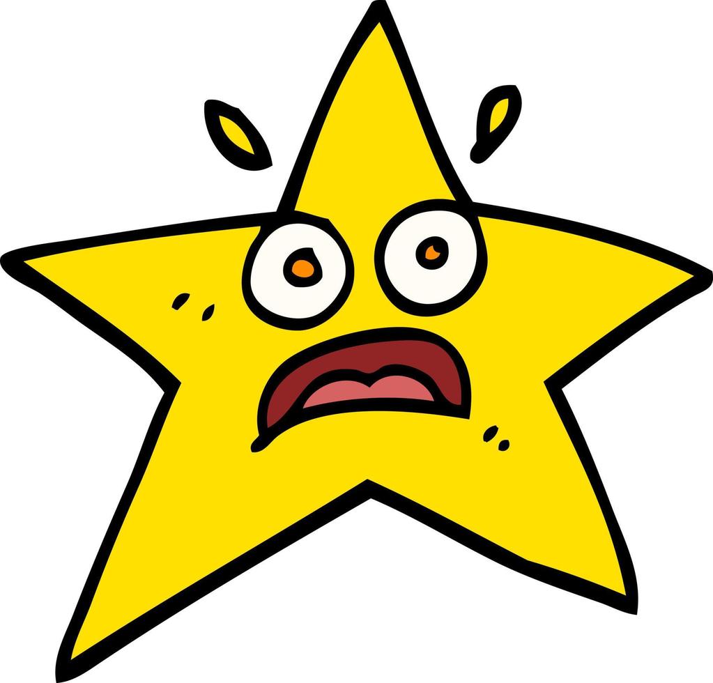 funny hand drawn doodle style cartoon star vector