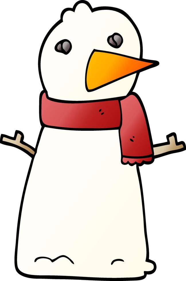 vector gradient illustration cartoon snowman