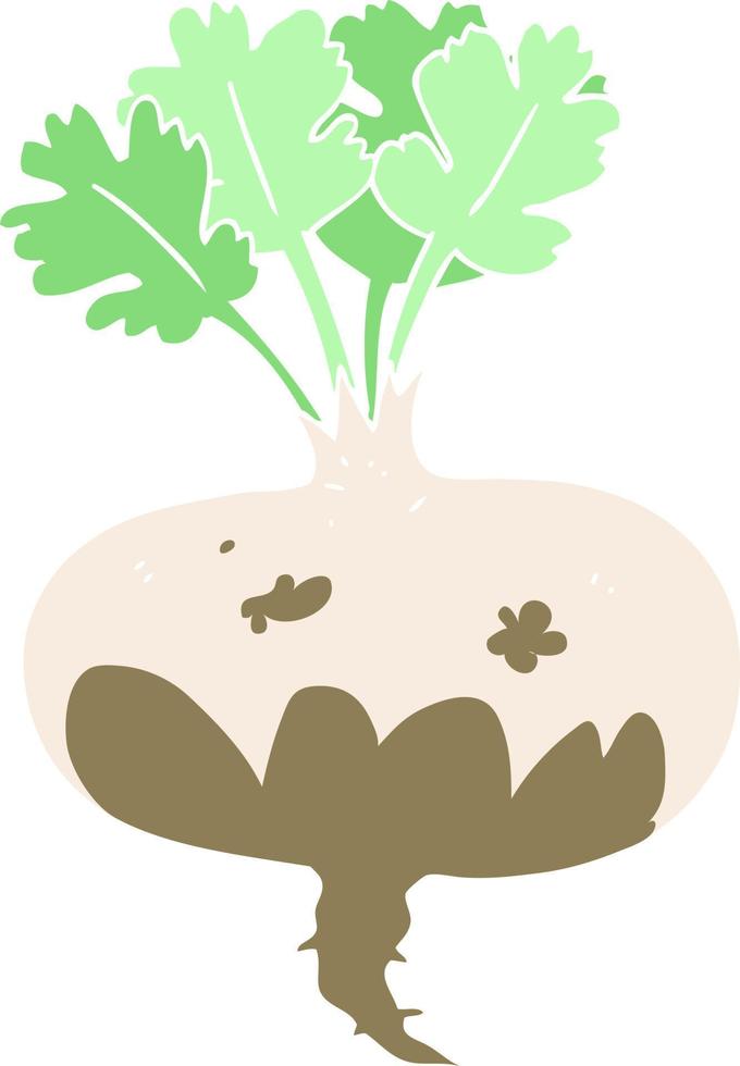 flat color illustration of muddy turnip vector