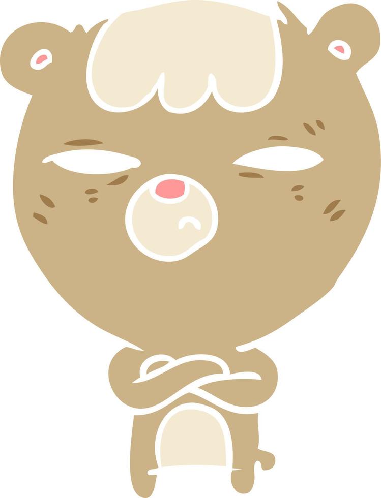 flat color style cartoon angry bear vector