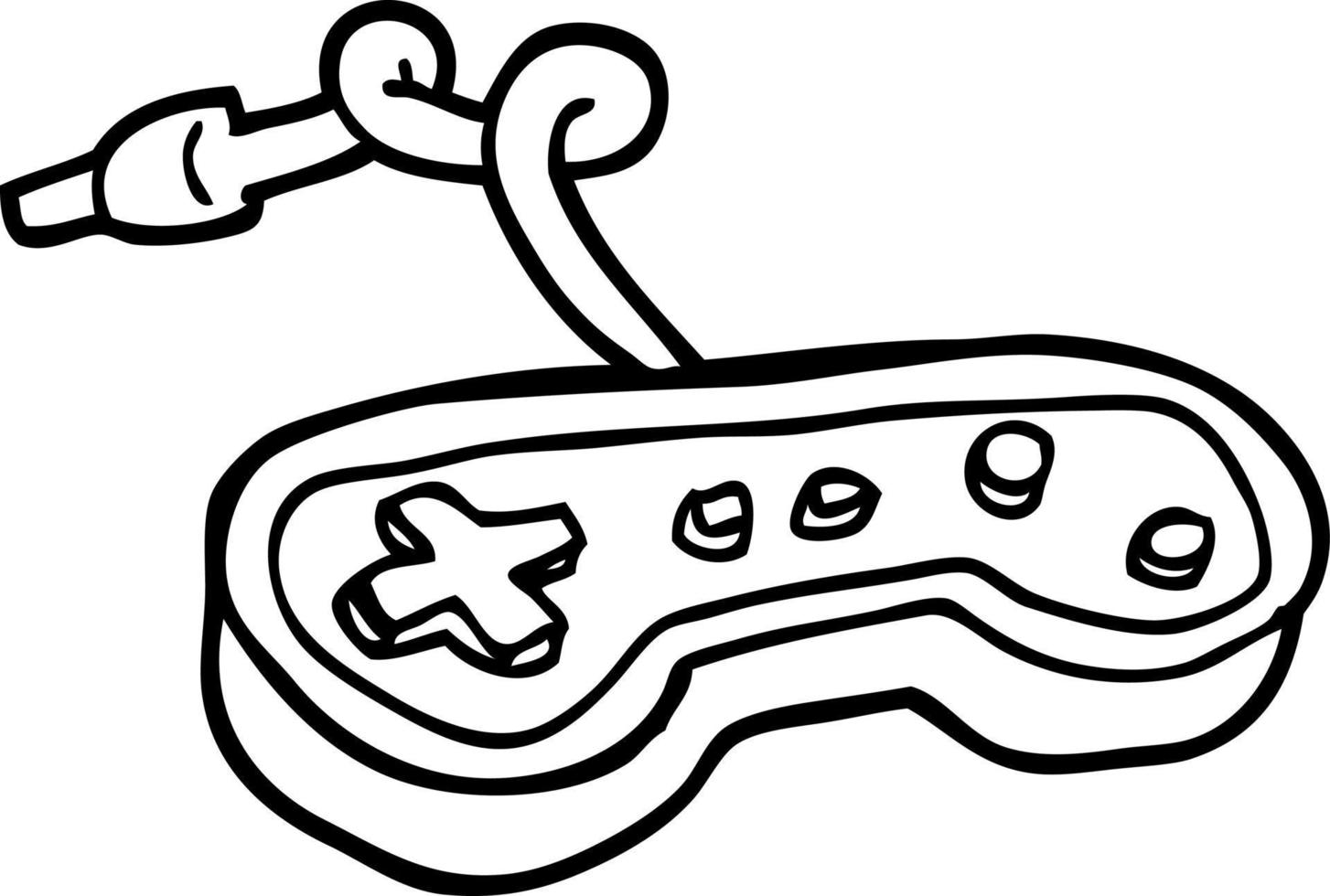 black and white cartoon games controller vector