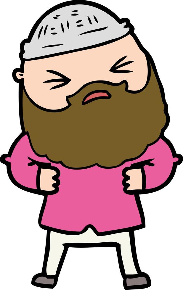 cartoon man with beard vector
