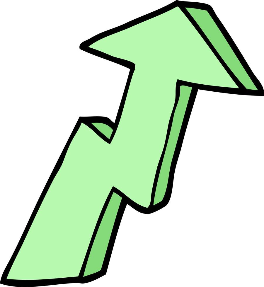 hand drawn doodle style cartoon business growth arrow vector