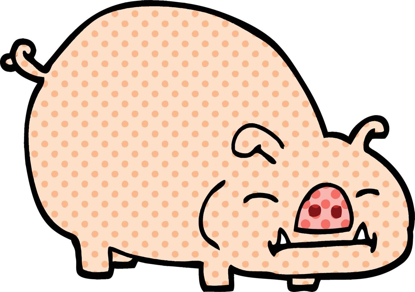 comic book style cartoon pig vector