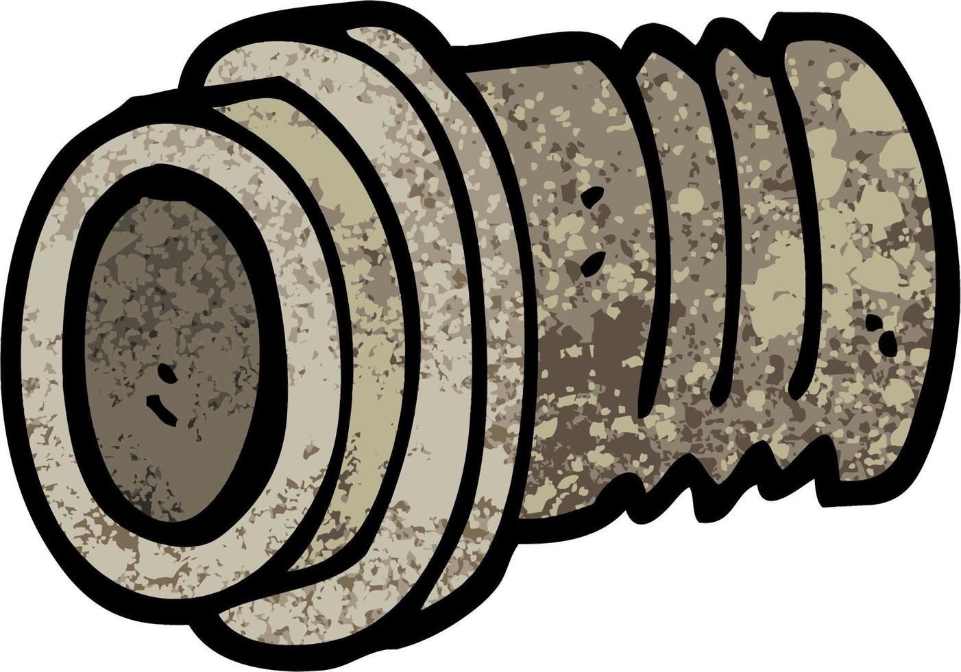 grunge textured illustration cartoon pipe fitting vector