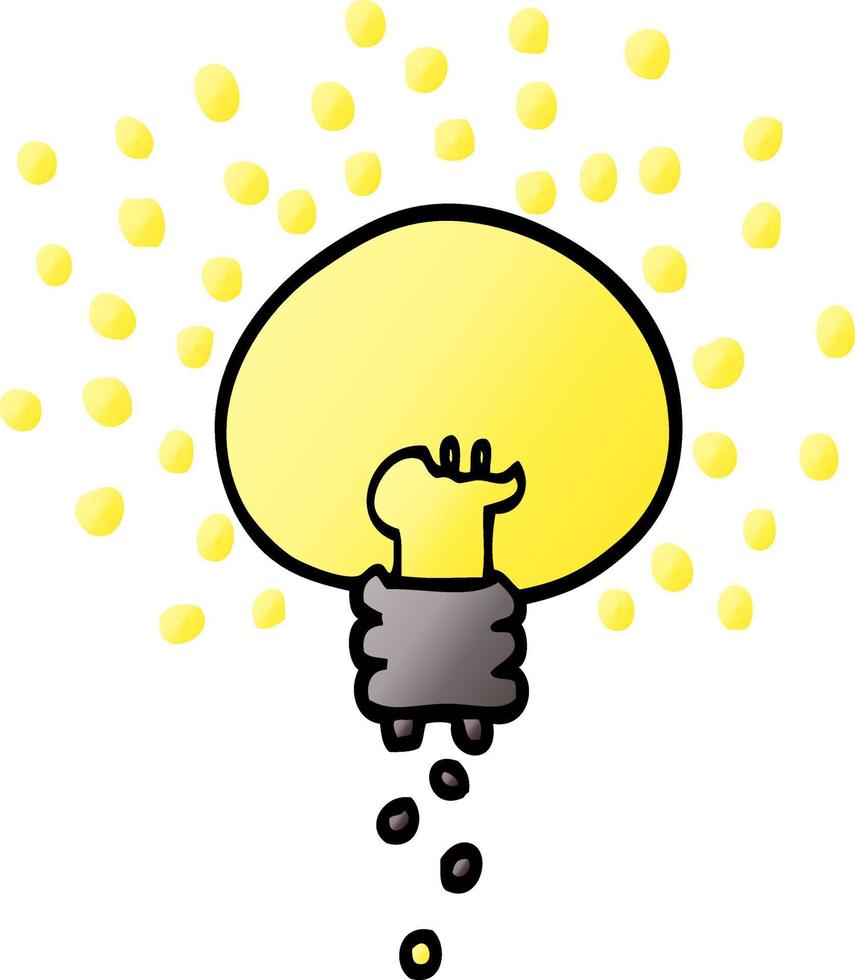 vector gradient illustration cartoon shining light bulb