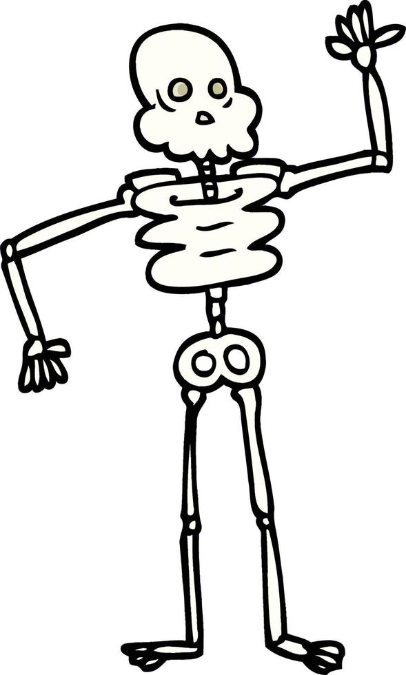 esqueleto de dibujos animados de estilo cómic vector