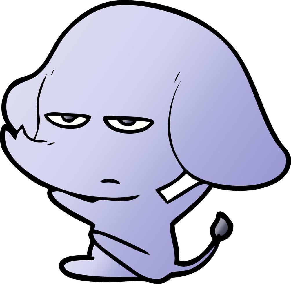 annoyed cartoon elephant vector