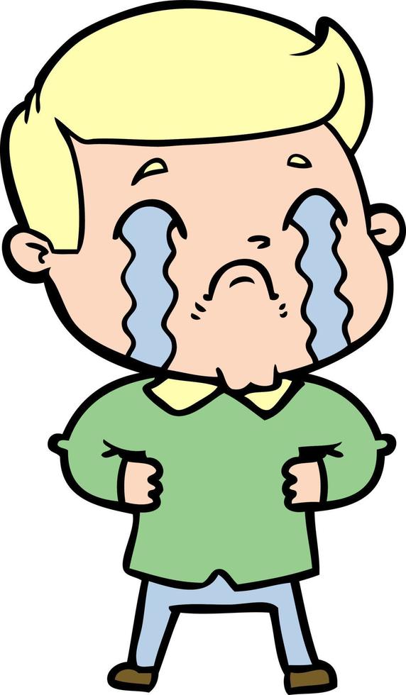 cartoon man crying vector