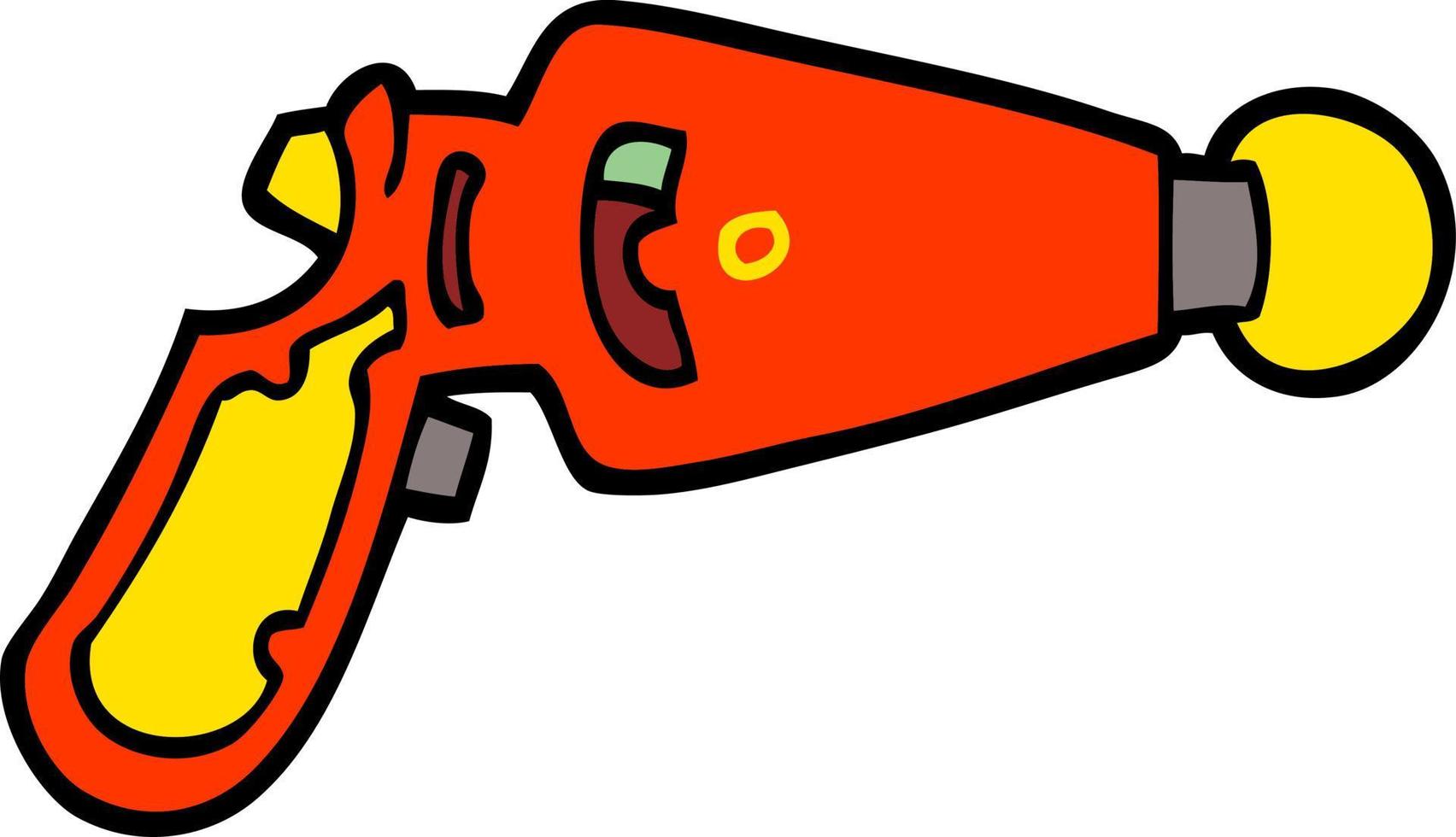 hand drawn doodle style cartoon ray gun vector