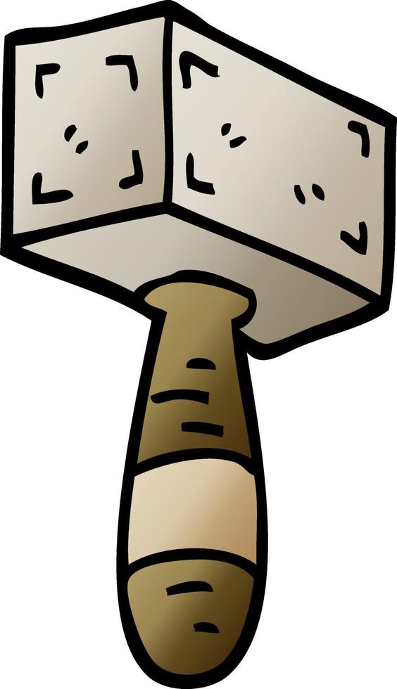 vector gradient illustration cartoon hammer