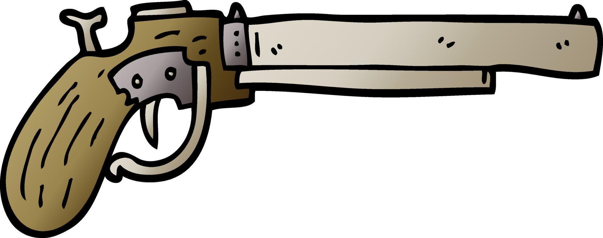 vector gradient illustration cartoon old pistol