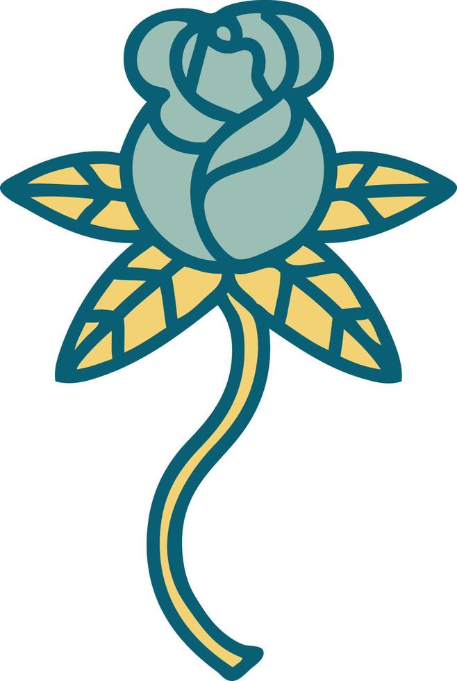 iconic tattoo style image of rose vector
