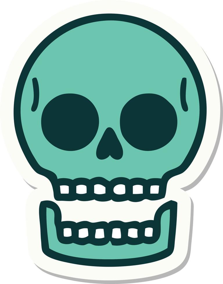sticker of tattoo in traditional style of a skull vector