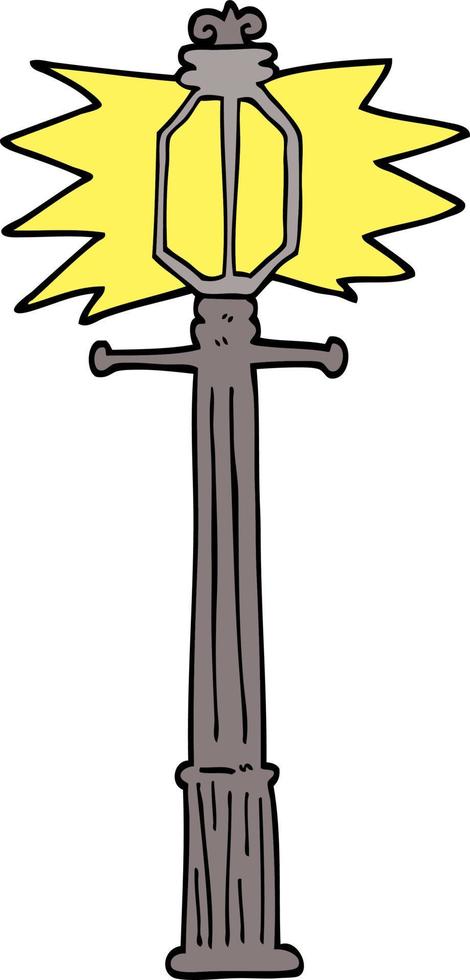 hand drawn doodle style cartoon lamp post vector