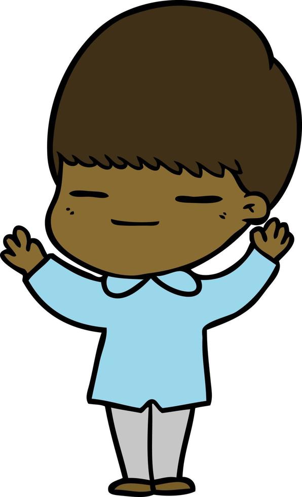 cartoon smug boy vector