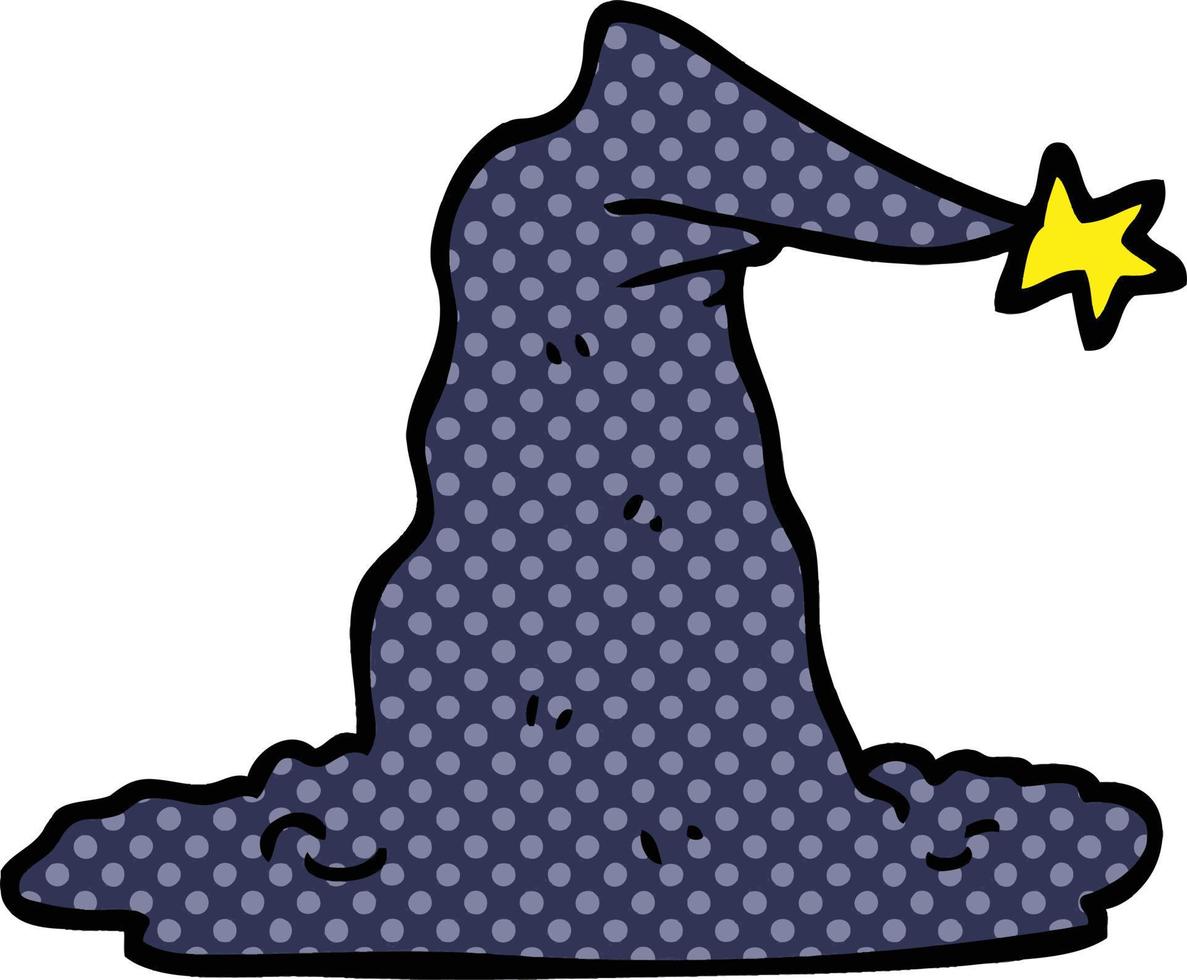 comic book style cartoon wizard hat vector