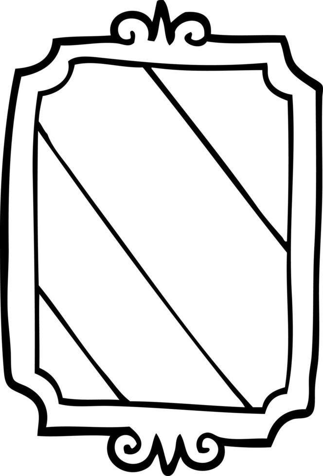 black and white cartoon mirror vector