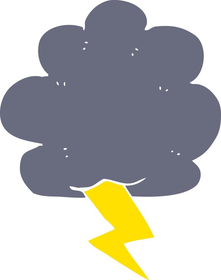 flat color illustration of thundercloud vector