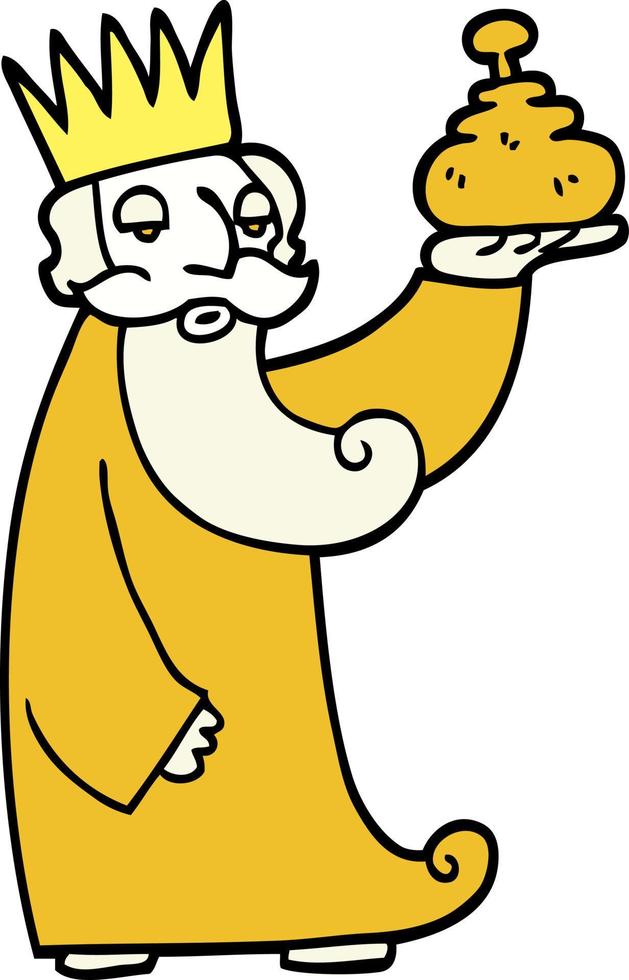 one of the three wise men hand drawn doodle style cartoon vector