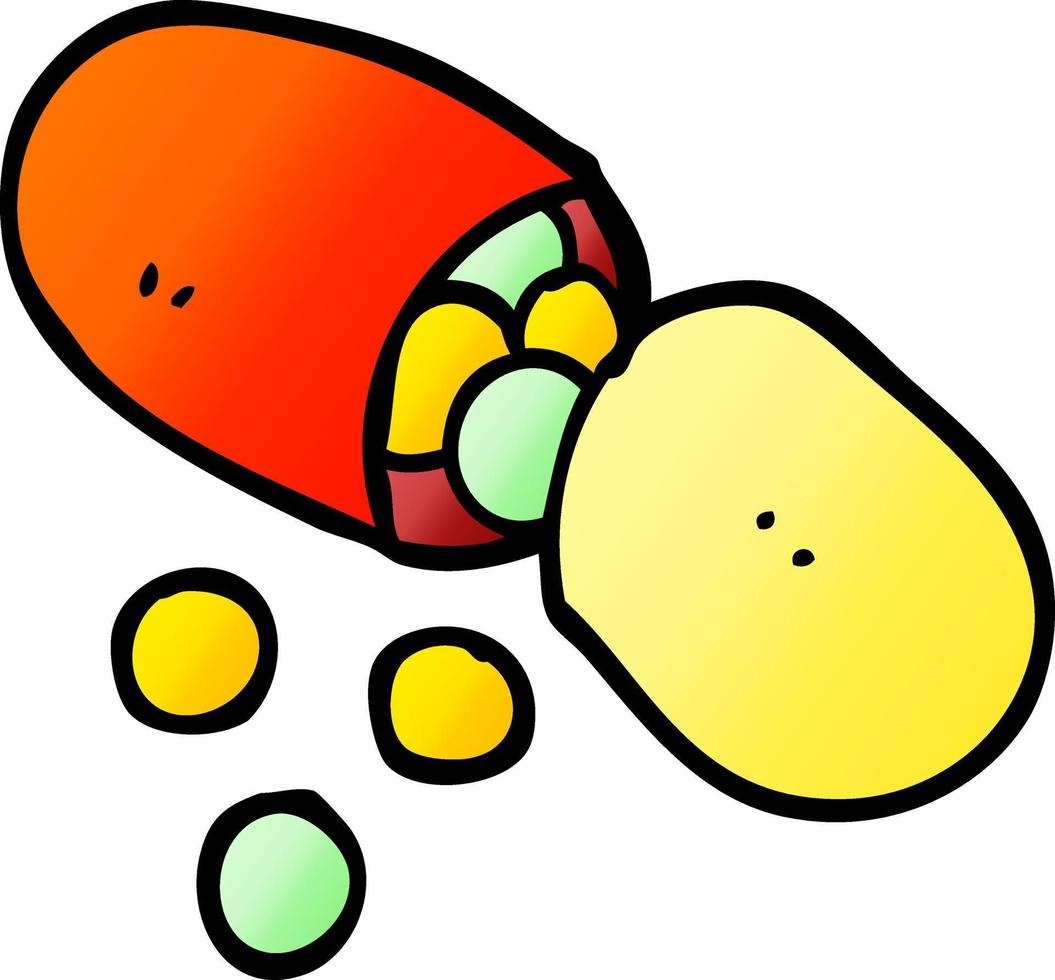 vector gradient illustration cartoon capsule pill