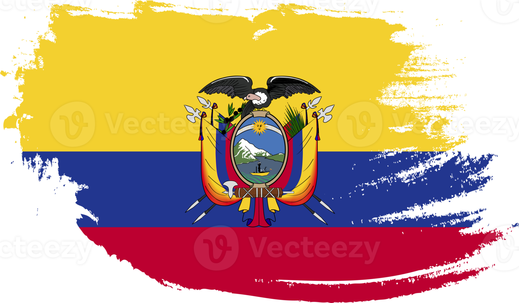 Ecuador flag with grunge texture png