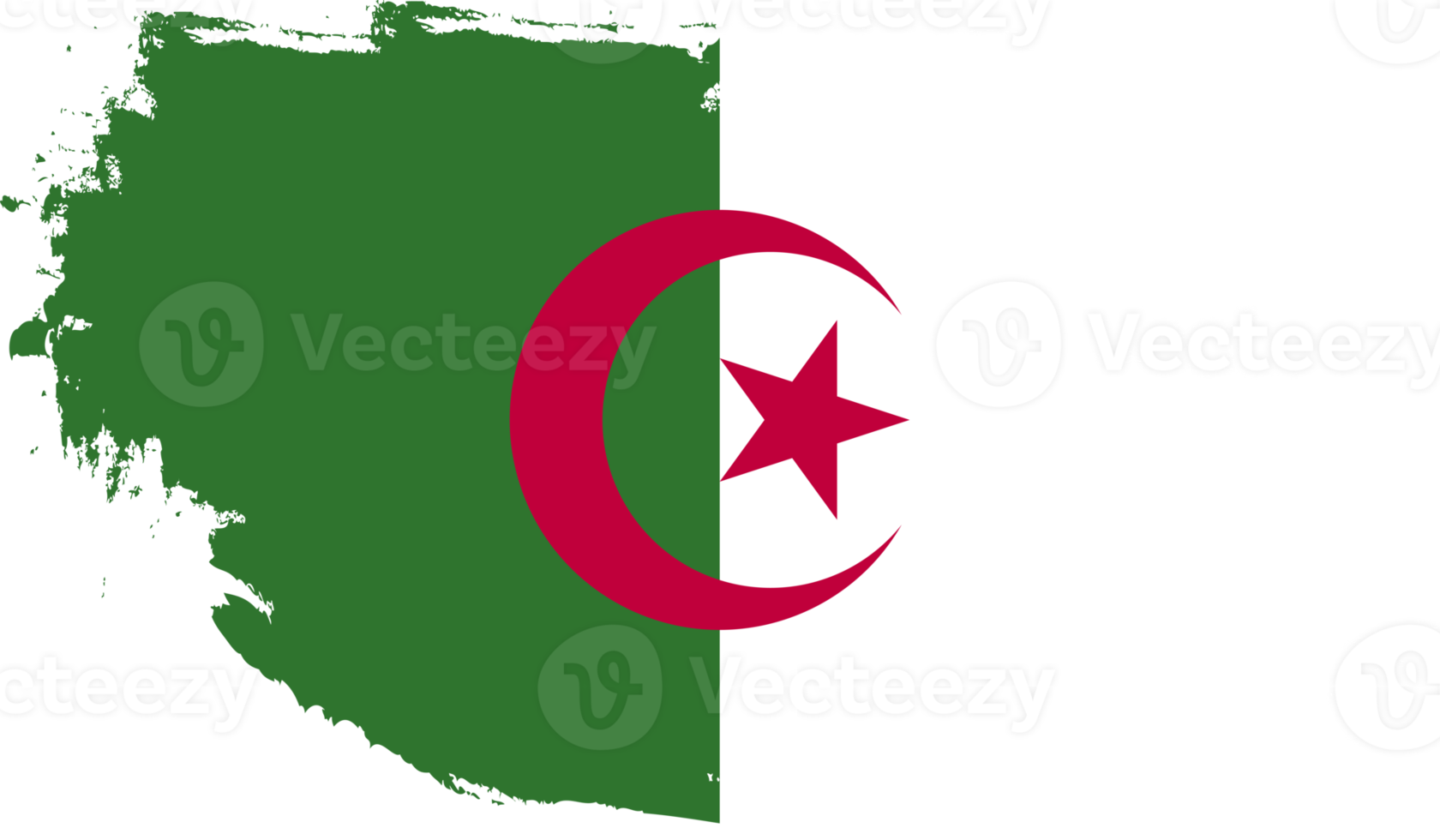 drapeau algérien avec texture grunge png