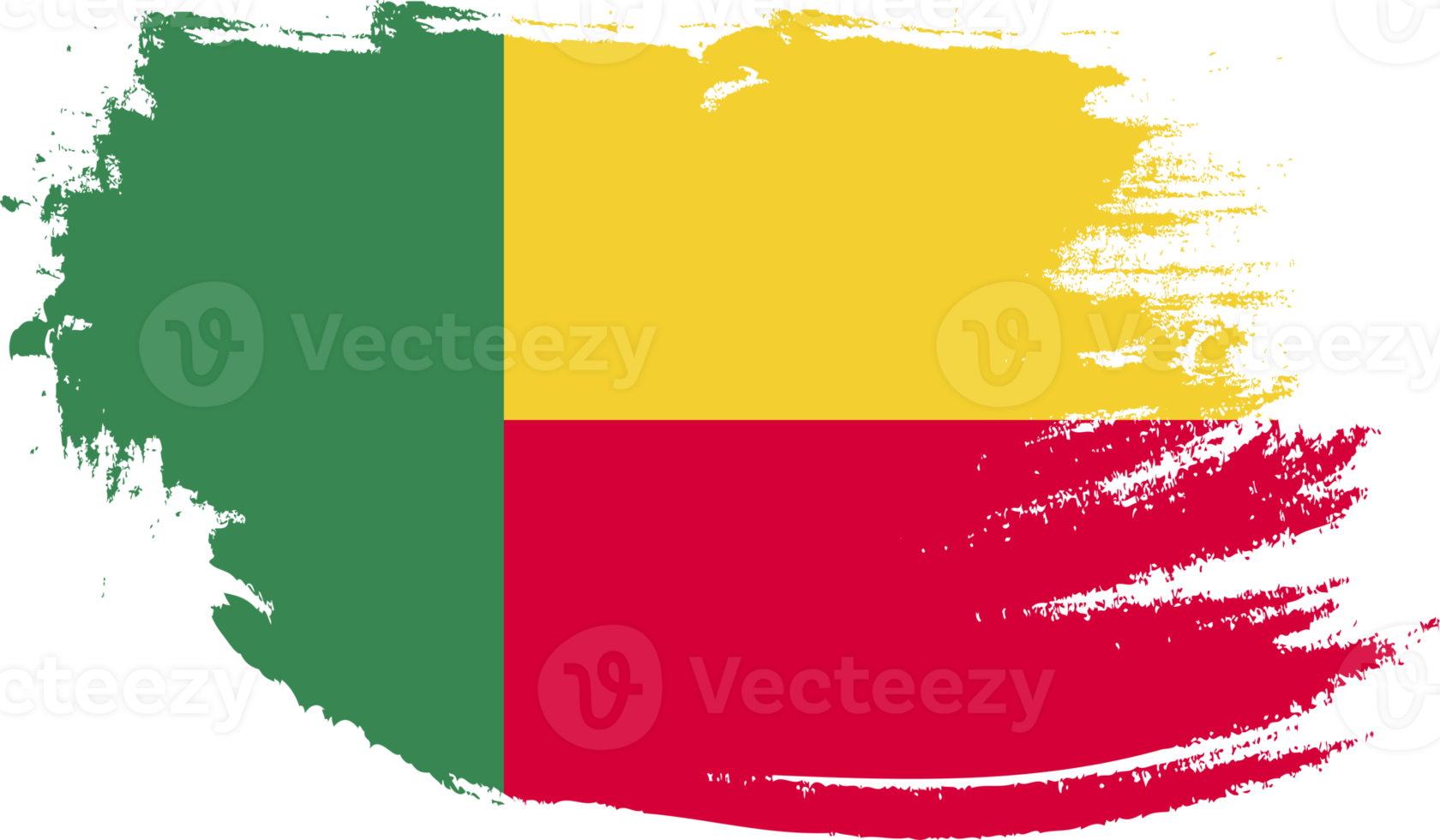 Benin flagga med grunge textur png
