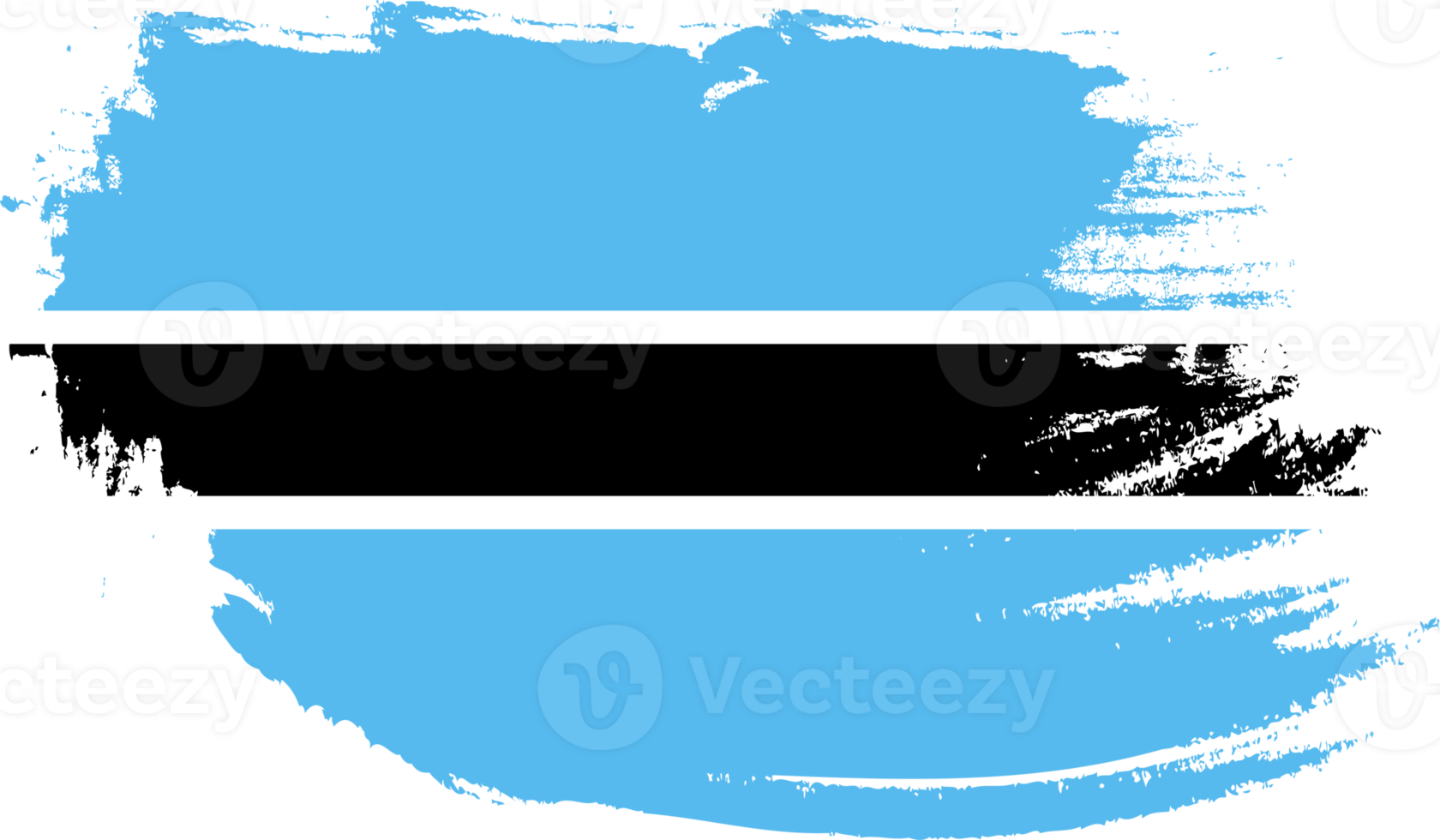 Botswana flag with grunge texture png