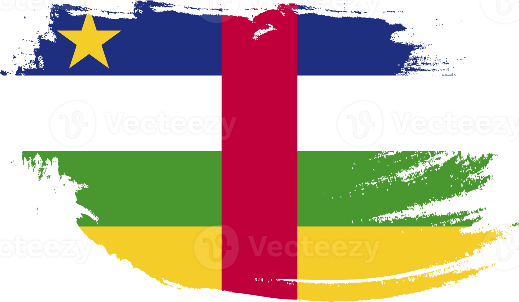 Central African Republic flag with grunge texture png
