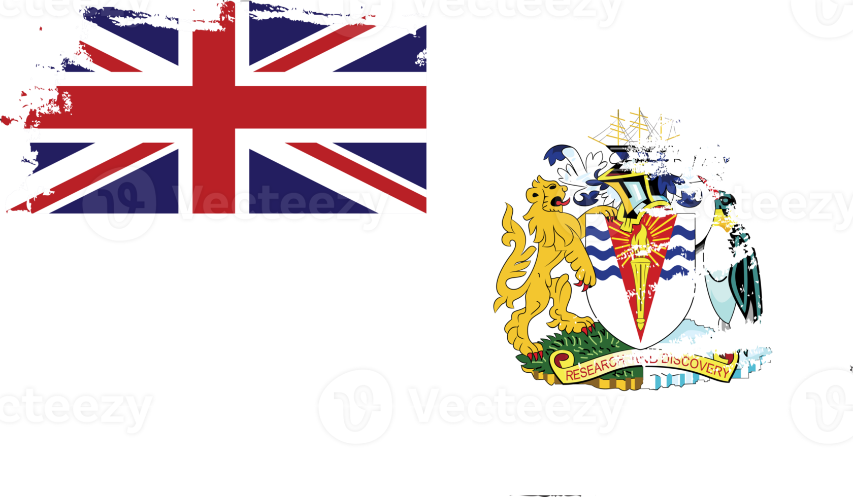 drapeau du territoire antarctique britannique avec texture grunge png