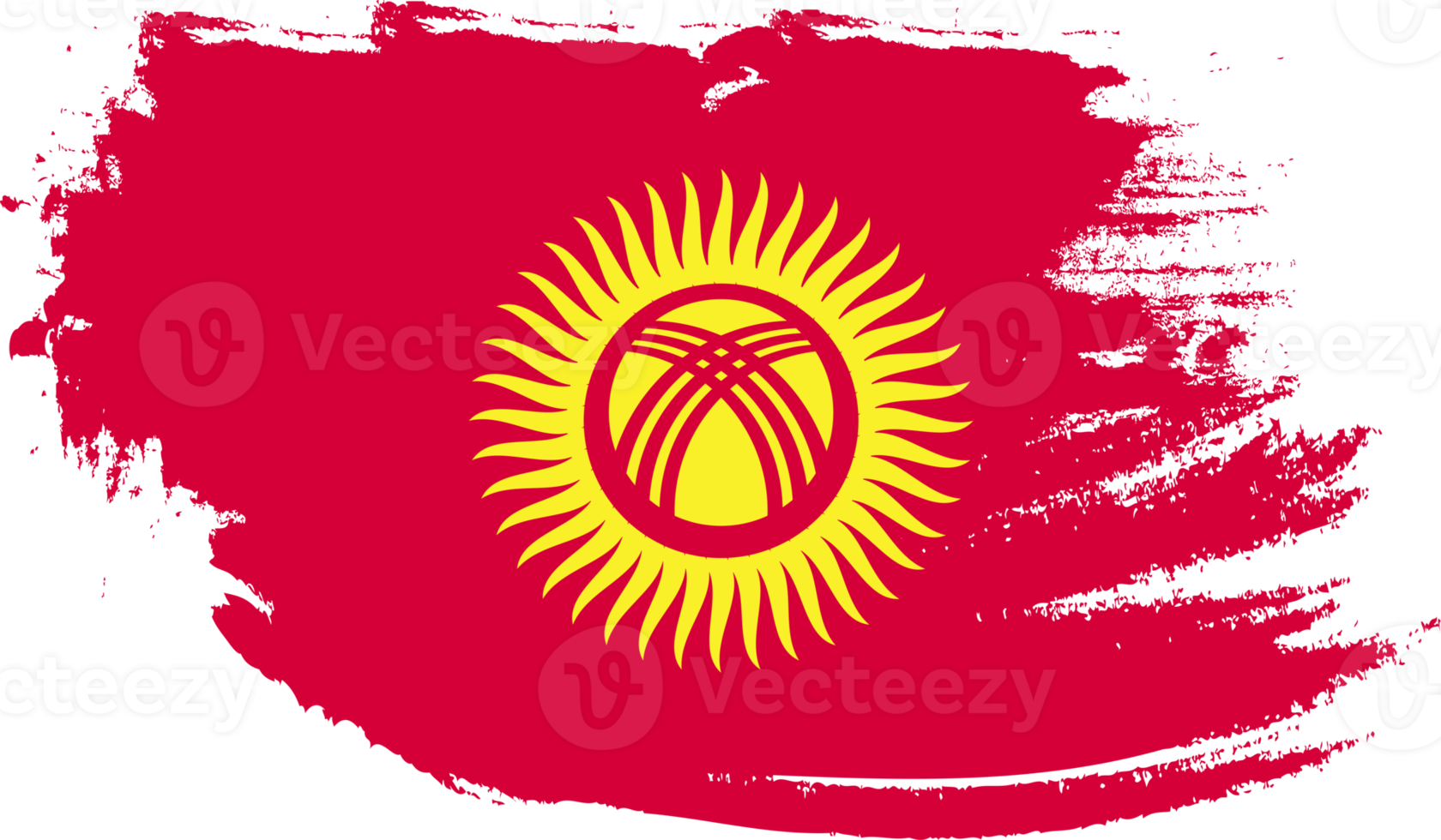 Kyrgyzstan flag with grunge texture png