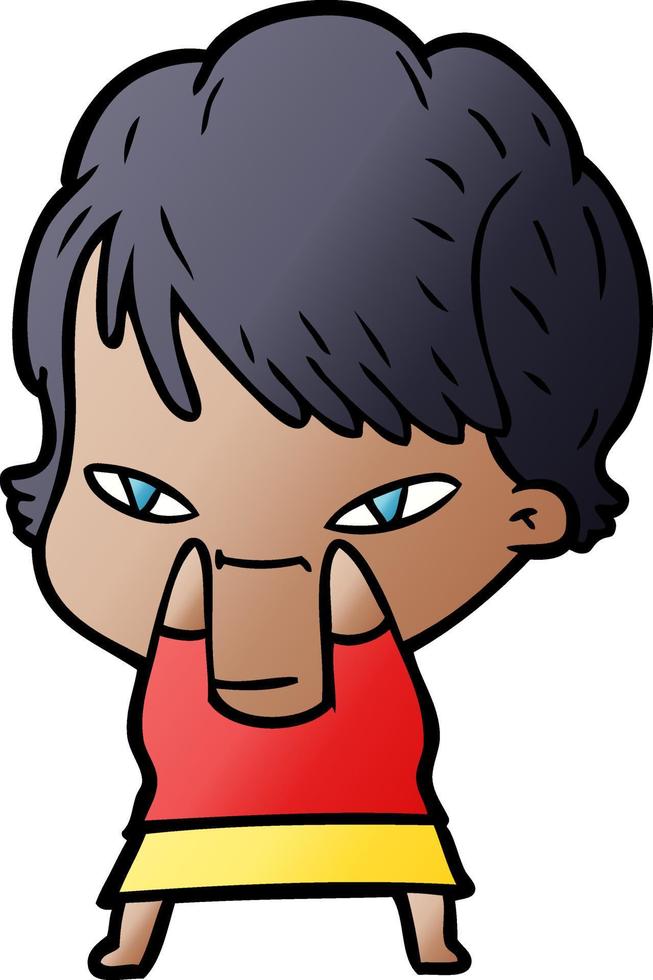 cartoon happy woman vector