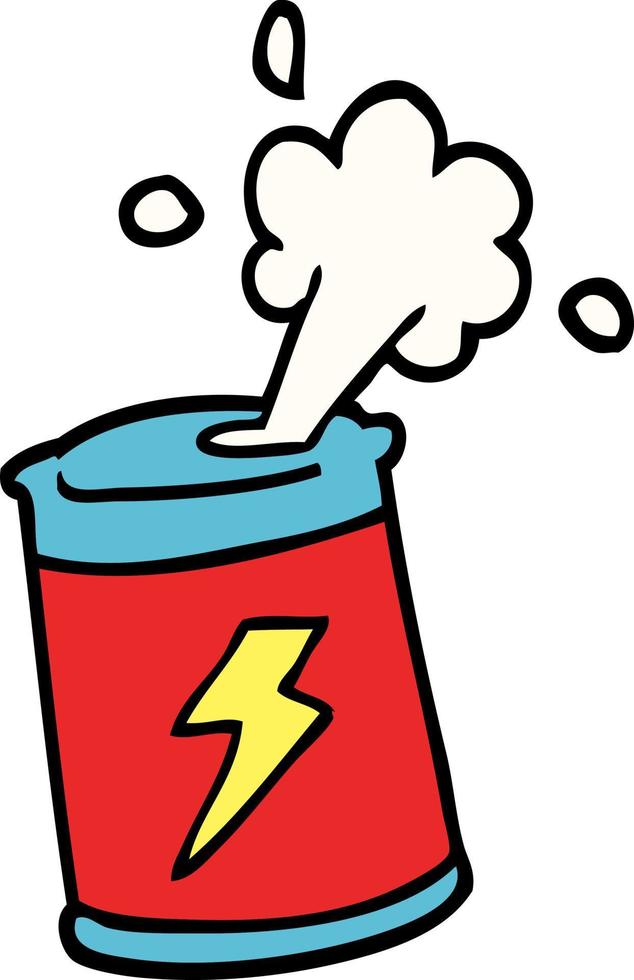 hand drawn doodle style cartoon soda can vector