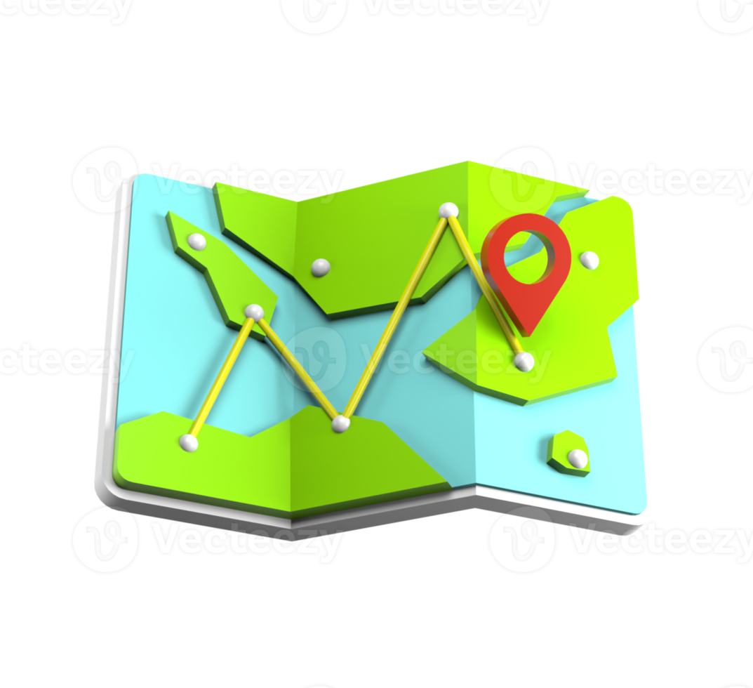 map 3d icon illustration png