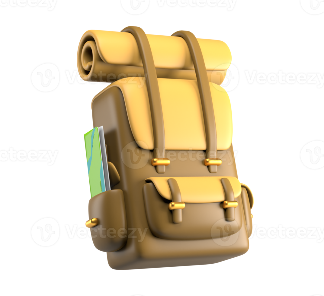 ilustração de ícone 3d de mochila de viagem png