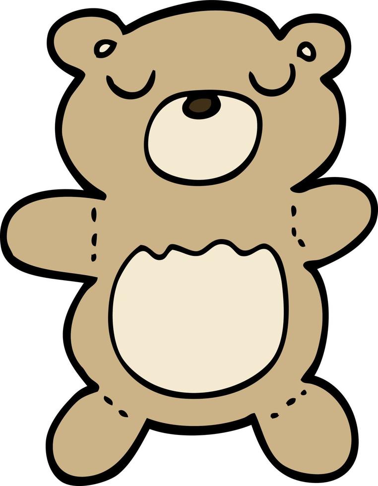 hand drawn doodle style cartoon teddy bear vector