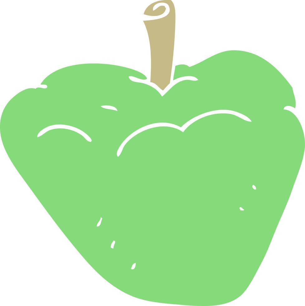 flat color illustration of organic apple vector