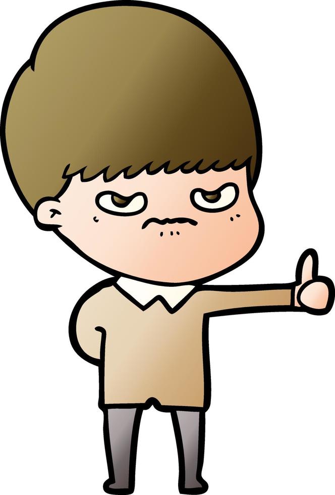 angry cartoon boy vector